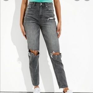 american eagle grey mom jeans